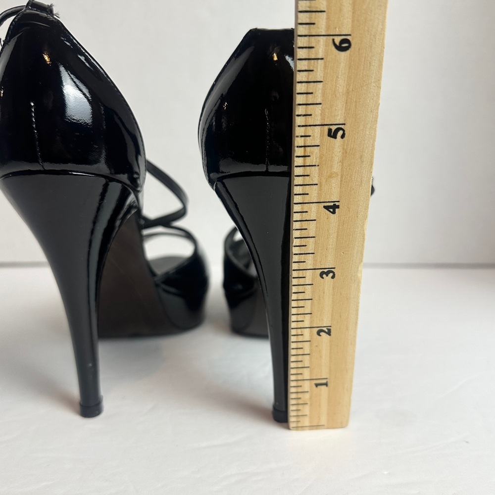 Stuart Weitzman Black Exert Platform Stiletto Patent Leather Heels Size 8.5 - Picture 15 of 16